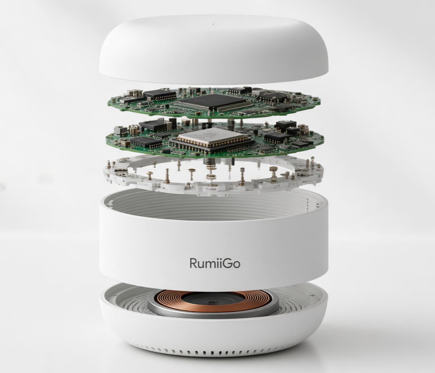 RumiiGo nursery unit internal design and sensors exploded view