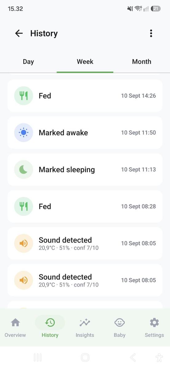 RumiiGo History screen